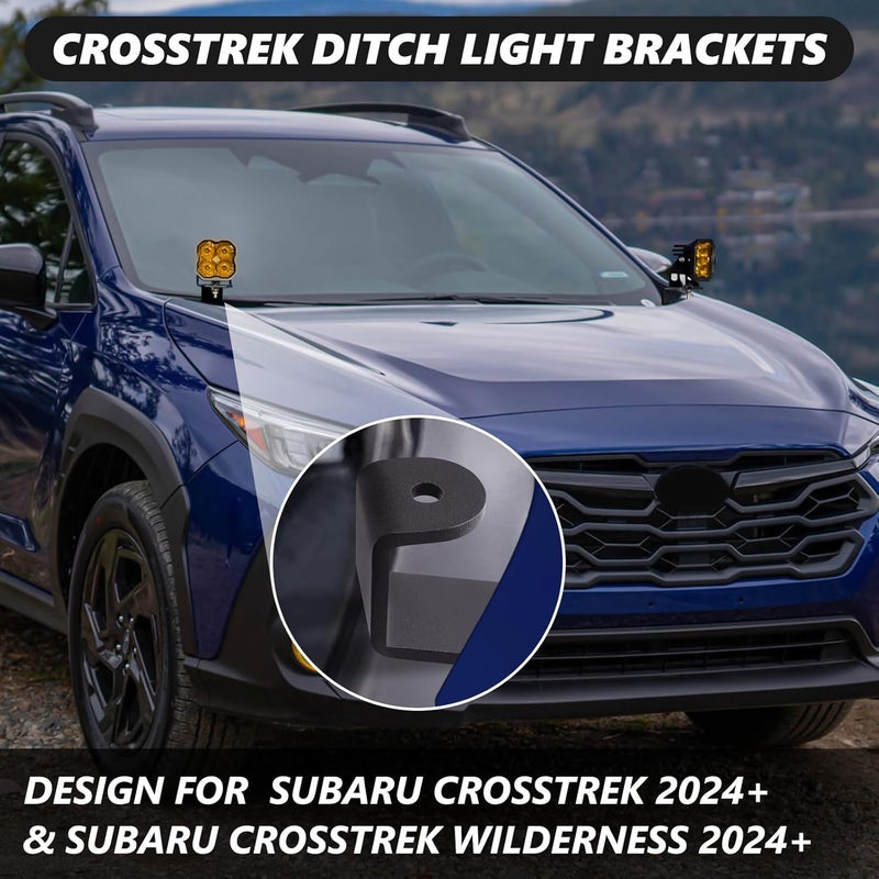 TECHPICCO Ditch Light Bracket Compatible with Subaru Crosstrek/Crosstrek Wilderness 2024 2025|LED Light Mount Brackets Compatible with Subaru Crosstrek/Crosstrek Wilderness Accessories 2024+ - Image 5